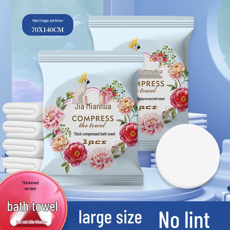 

Compressed Cotton Travel Facial Towels - Thicker, Portable, Disposable Cleansing Towelettes