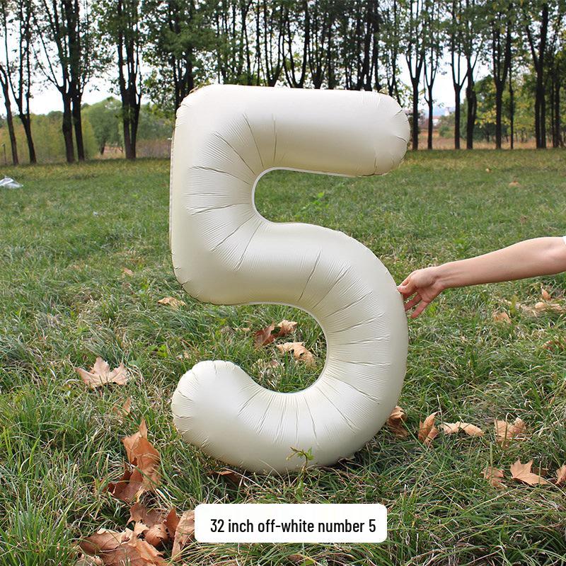 Large Milk White Number Balloons (32/40 inch) – Ideal for Kids' Birthday Parties and Outdoor Photo Props