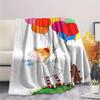 1PC Coco-chan Print Flannel Blanket, High quality All Seasons, Home Decor, Warmth and Comfort, Perfect for Christmas Gifts