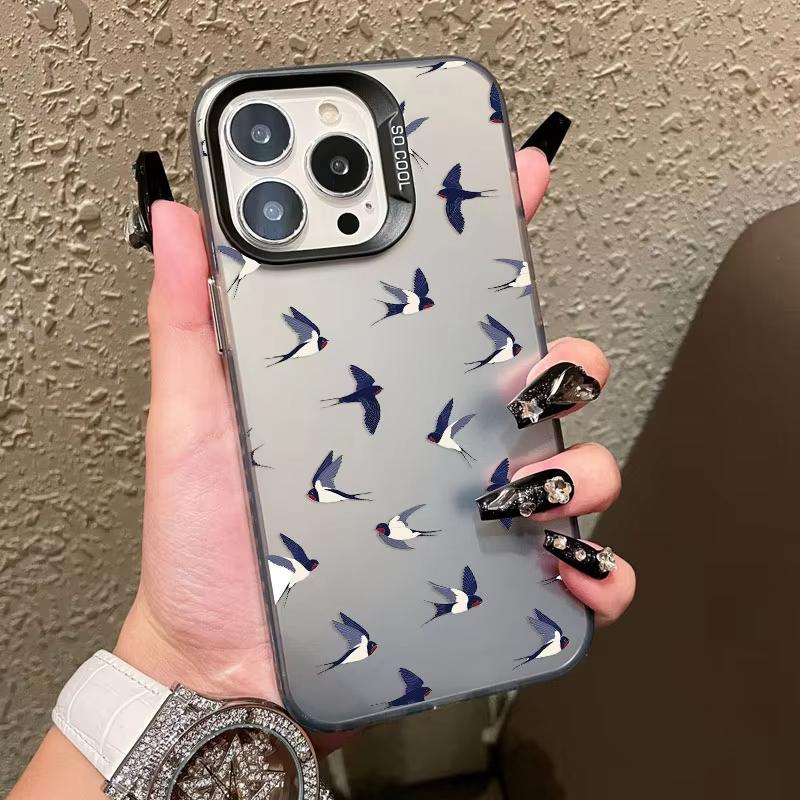 Elegant Flying Swallow Pattern Phone Case For iPhone 17 Pro Max 16 15 Pro 14 13 Mini 12 11 XR XS 17Air Plus Hard Matte Cover