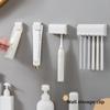 Toothbrush Rack, Wall-mounted Toothbrush Holder Without Drilling Holes, Multi-functional Toothbrush Holder for Bathroom Storage, White Hanging Clip