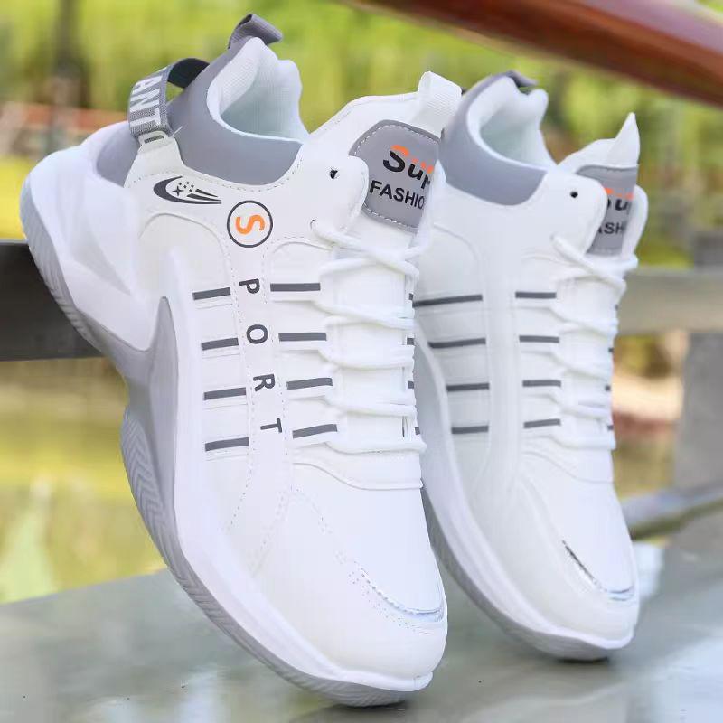 2025 Spring Men's High-Top Leather Basketball Sneakers - Red Mesh