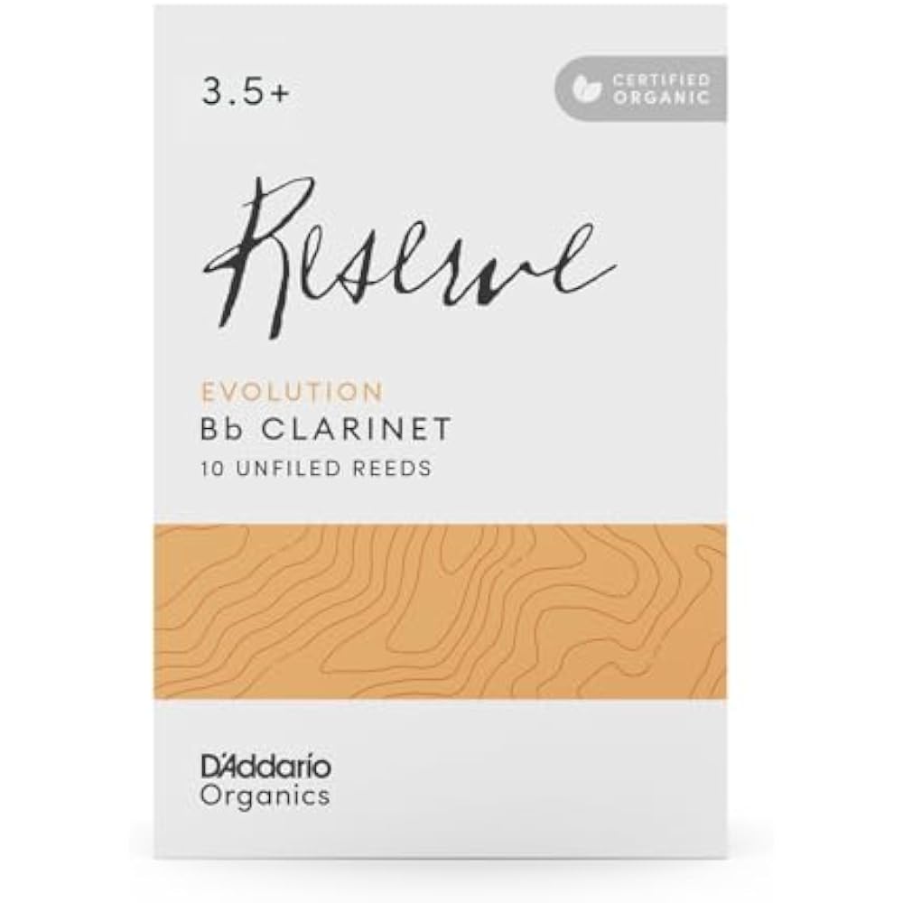 D Addario WoodWinds Daddario Reed for Bb Clarinet USDA Organic Certified RESERVE EVOLUTION ODCE10...