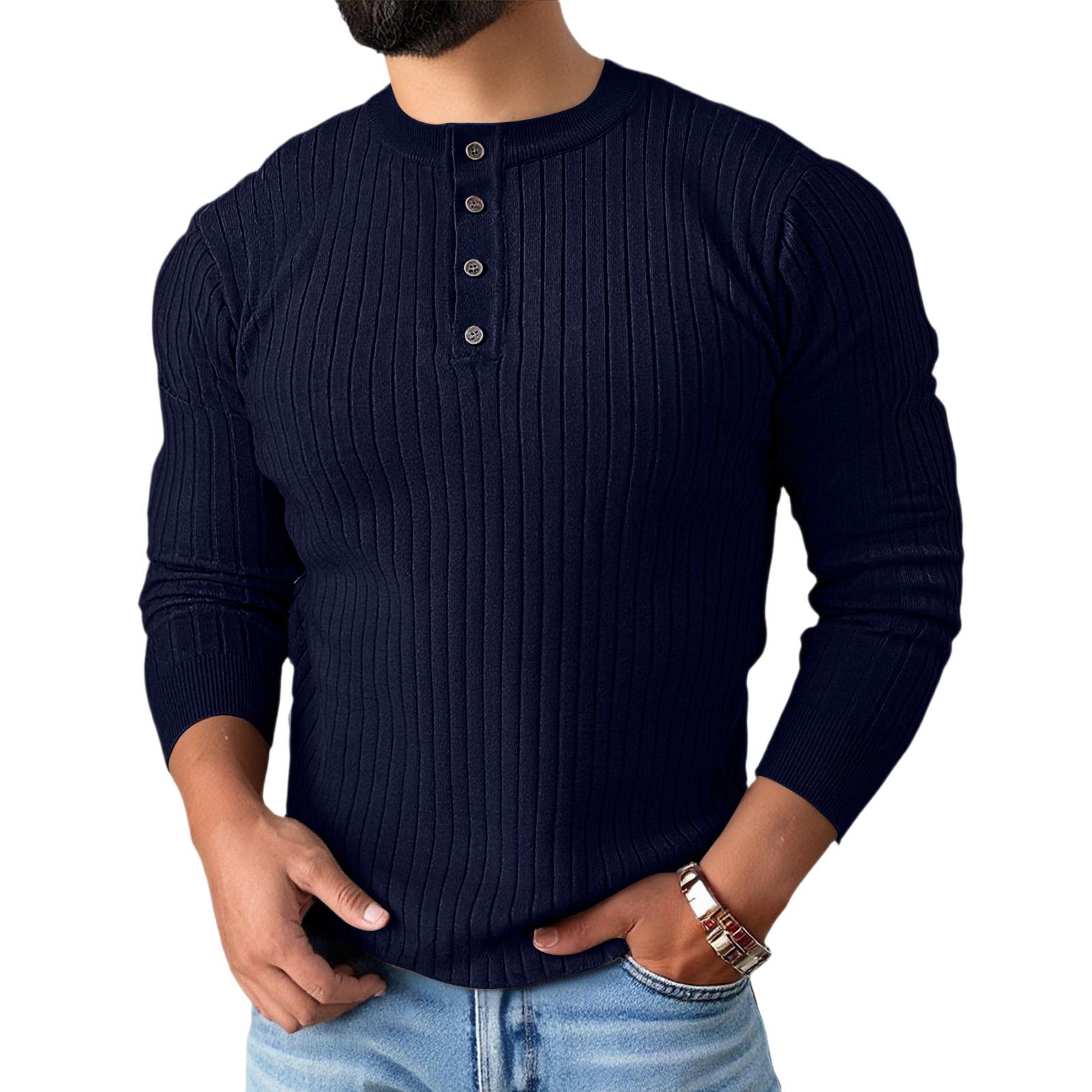 

Men s Business Long Sleeves Pullover Knitted Sweater Sweater L