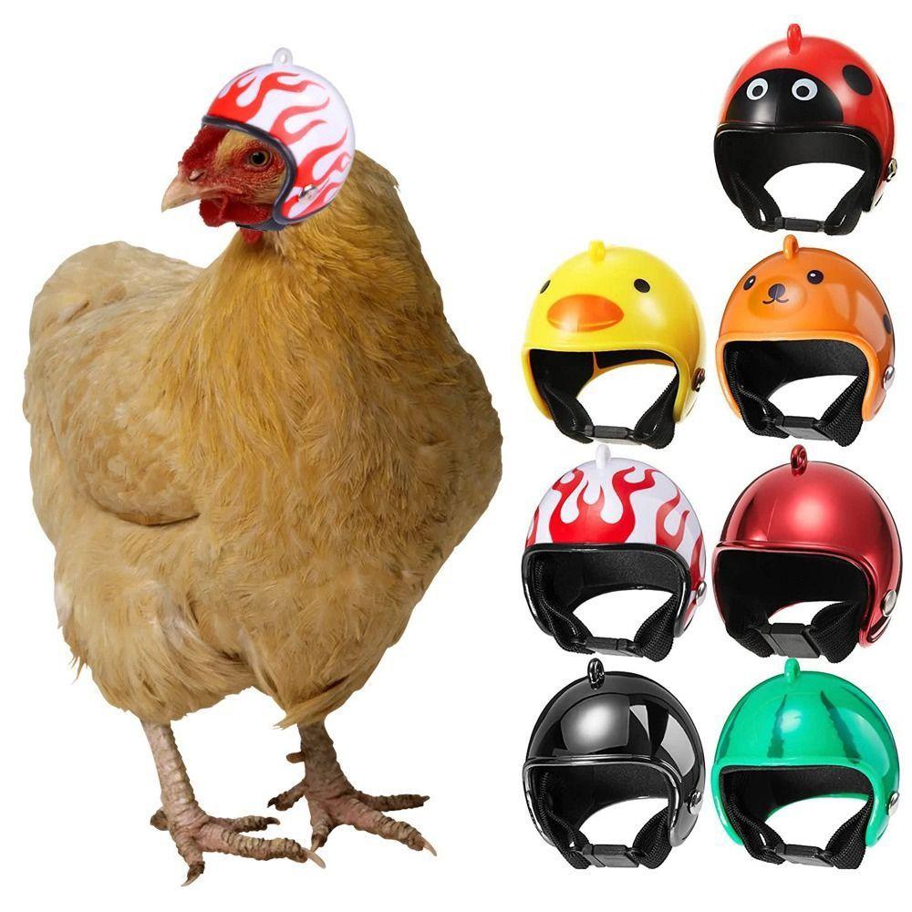 Cartoon Pet Chicken Helmet Mini Pet Protective Headgear Bird Protect Cap  For Bird Quail Pigeon