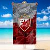 Quick Dry Beach Towel Red Star Belgrade Pattern, Lightweight Absorbent Towel for Pool Beach Vacation Use