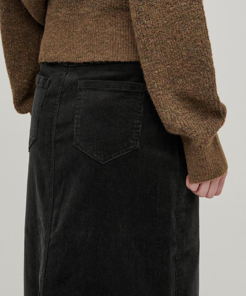 Musinsa Standard Woman Women'S Corduroy Midi Skirt [Dark Gray]