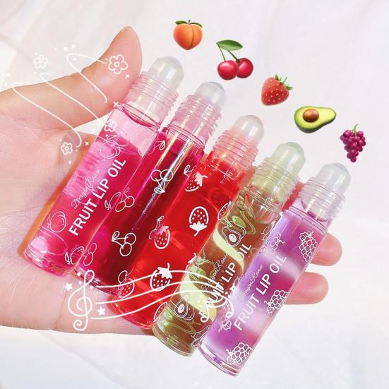 Yousheng 8ml Óleo Labial Aplica Uniformemente Sem Cor Ingredientes Nutritivos Reparadores Transparente Várias Opções de Sabor Previne o Ressecamento Leve Extrato de Fruta