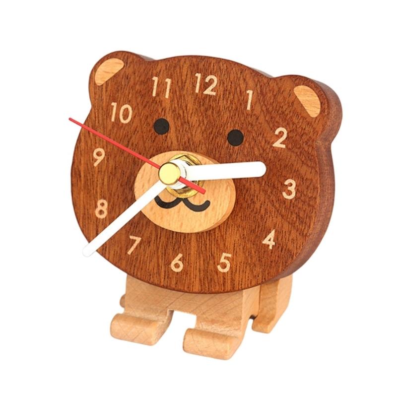 Elegant Solid Wood Clock Small Size and Cartoon Designing For Quiet Home Decoration Quiet Mechanism