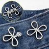 Reusable Flower Waist Button Fastener Adjustable Metal Jeans Buttons Waist Tightener Detachable Seamless Button for Pants Skirts