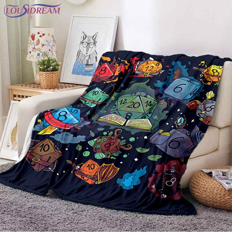 D & D Dice Deka Fleecová deka The Weaver of Lore & Fate Lehká házecí deka Fuzzy Soft Deka pro děti Dospělí