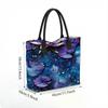  Purple Lotus Printed Tote Bag Casual Large Capacity Women Daily Shoulder Handbag