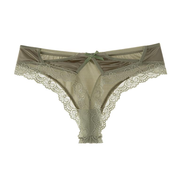 Lady Summer New Style Sexy Hollow Ice Silk Without Trace Low Waist Triangle Briefs