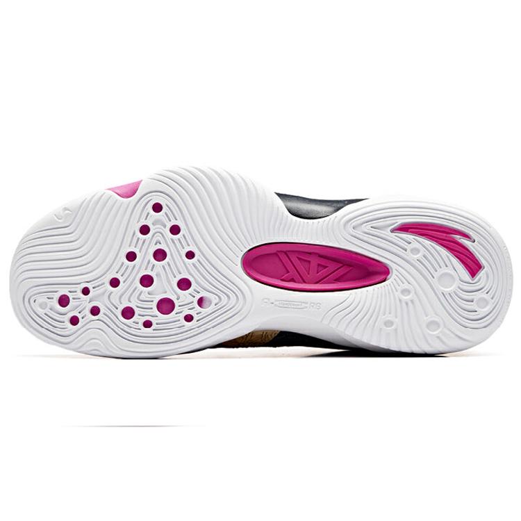 Anta Cushioning Slip Resistant Abrasion Resistant Mid top Performance Basketball Shoes Men's Yellow Green Purple 11931605-12
