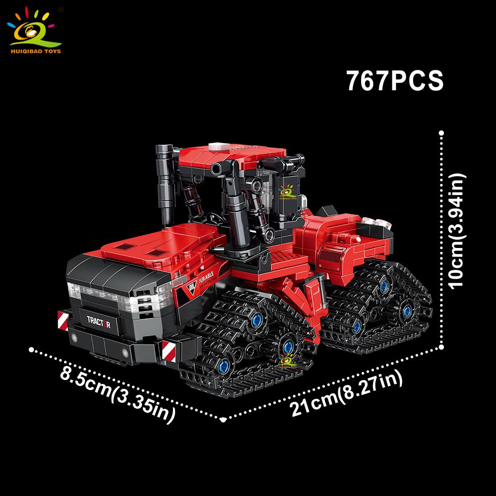 HUIQIBAO Model Camion Fermier Bloc de Construcție Tractor Cultivator Vehicul Combină MOC Cărămidă Mașină Jucărie de Construcție Oraș Pentru Copii