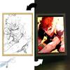Light Painting Picture Frame Anime Figures Haikyuu!!  Shoyo Hinata Led Night Lights Bedroom Home Decorative Kids Gift Moon Lamps