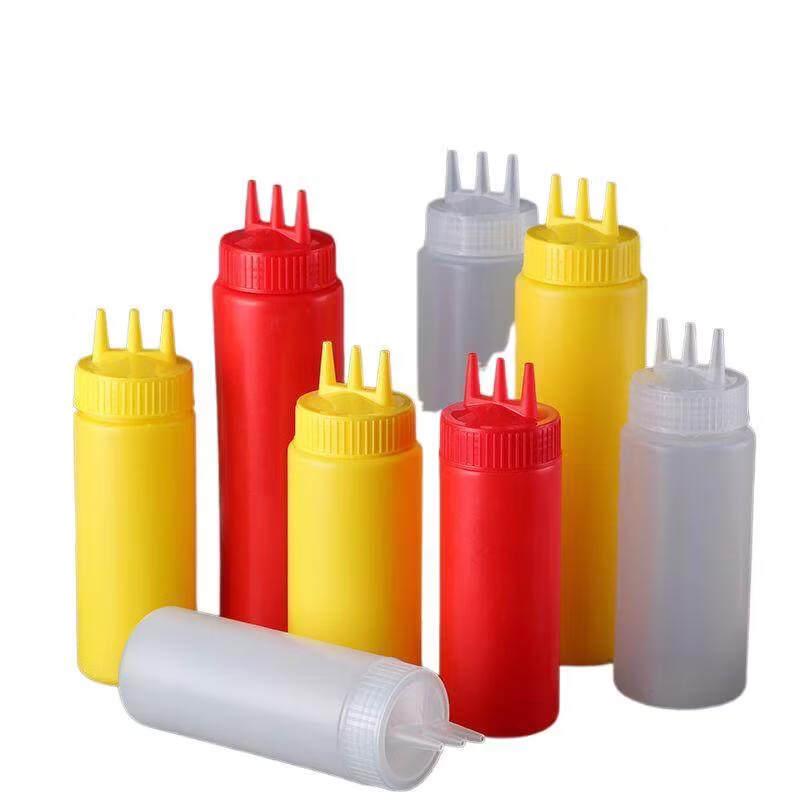 ZISIZ Triple Spout Squeeze Condiment Bottle