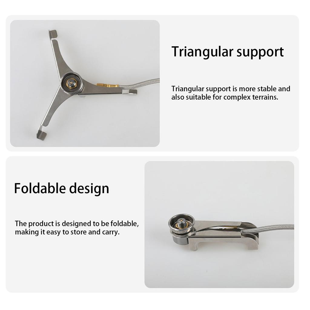 Camping Stove Burner Converter Stainless Steel Gas Cartridge Adapter Camping Stove Adapter Hiking Cookware Accessory