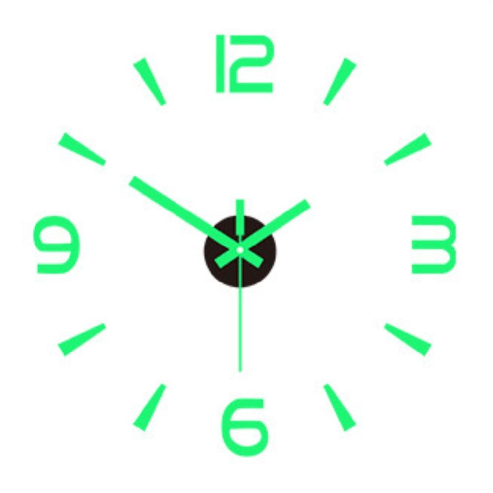 Frameless DIY Wall Clock Without Punching Wall Mechanism Night Light Arrows Decal Acrylic Wall Decoration Home Silent Clock