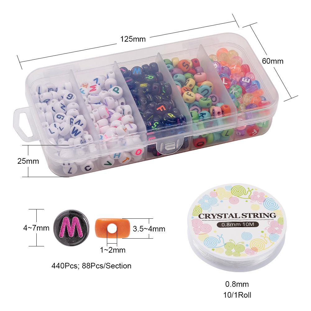 

Набор плоских круглых бусин с алфавитом 26 цветов для изготовления браслетов и ожерелий своими руками