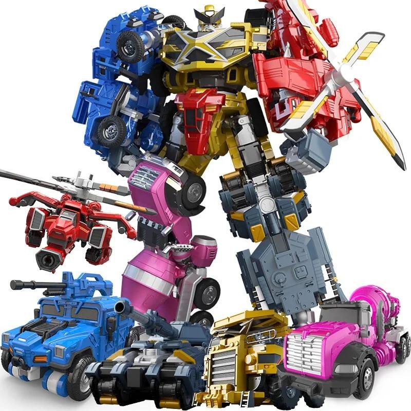 5 IN 1/4 IN 1 Mini Force Transforming Robot to Car Toys Action Figures MiniForce X Simulation Airplane Transformation Car toy