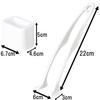 Mameita Cleaning Toilet Tongs, 6cm Wide X 3cm Deep X 22cm Long, White, Fits Sheets and Paper, Compact, Includes Storage Case, TS-311