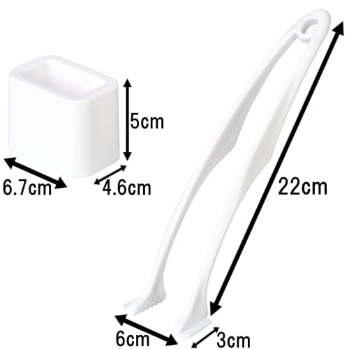 Mameita Cleaning Toilet Tongs, 6cm Wide X 3cm Deep X 22cm Long, White, Fits Sheets and Paper, Compact, Includes Storage Case, TS-311