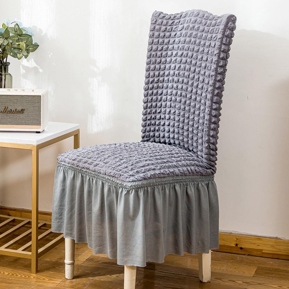 3D Bubble Lace Chair Cover Universal Stretchable Full Coverage Dining Chair Slipcover