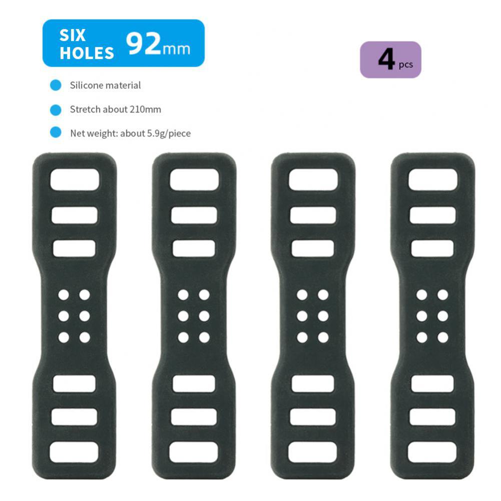 4pcs Silicone Elastic Strap Bandage Various Styles Wear-resistant Bicycle Headlights Taillights Accessories