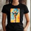 T-Shirt Women Giraffe with Sunglasses Motif Cotton Size XS To 3XLWill Open In New Window or Tab