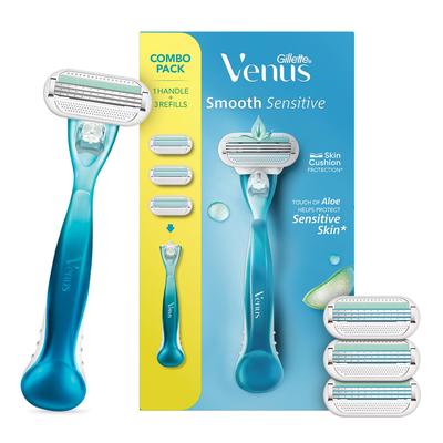 Women Smooth Combo Pack | Razor Plus 3 Refills | Aloe Vera Smooth