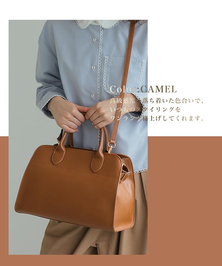 DONOBAN Women's Side Belt Tote Bag with Shoulder Strap, 2-Way Boston Bag, Black