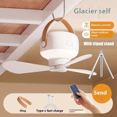 Przenośne wentylatory sufitowe Akumulatorowy wentylator elektryczny LED Lampa nocna Dom Zewnętrzny kemping Namiot Wiszący wentylator Światło z pilotem