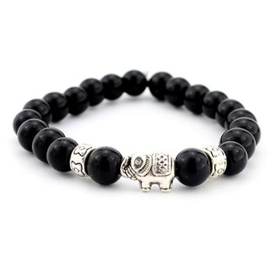 Women's Men's Elephant Bracelet Elastic Rope Beads Chain Bangle Jewelry Charms