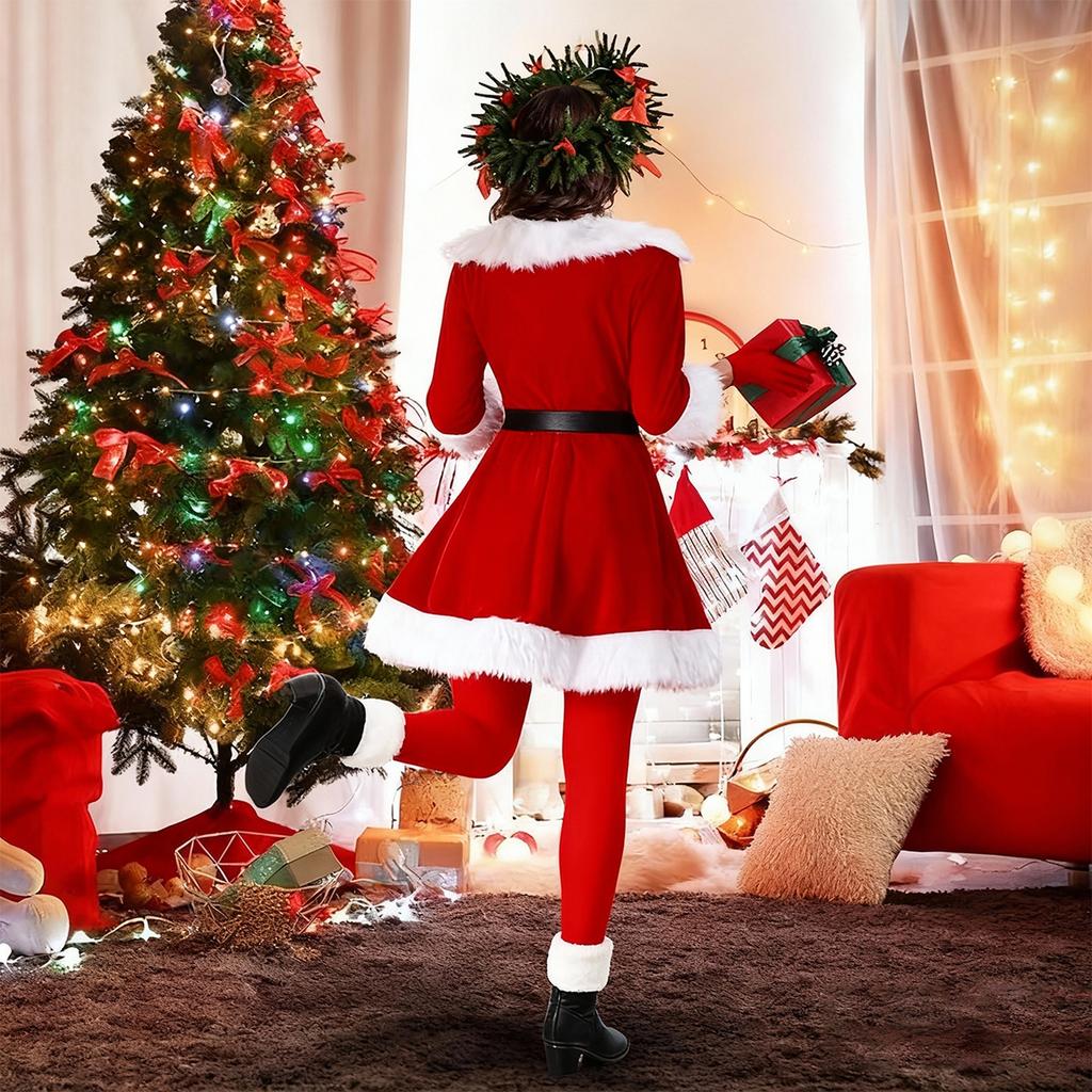 Women's Velvet Party Hooded Performance Dress