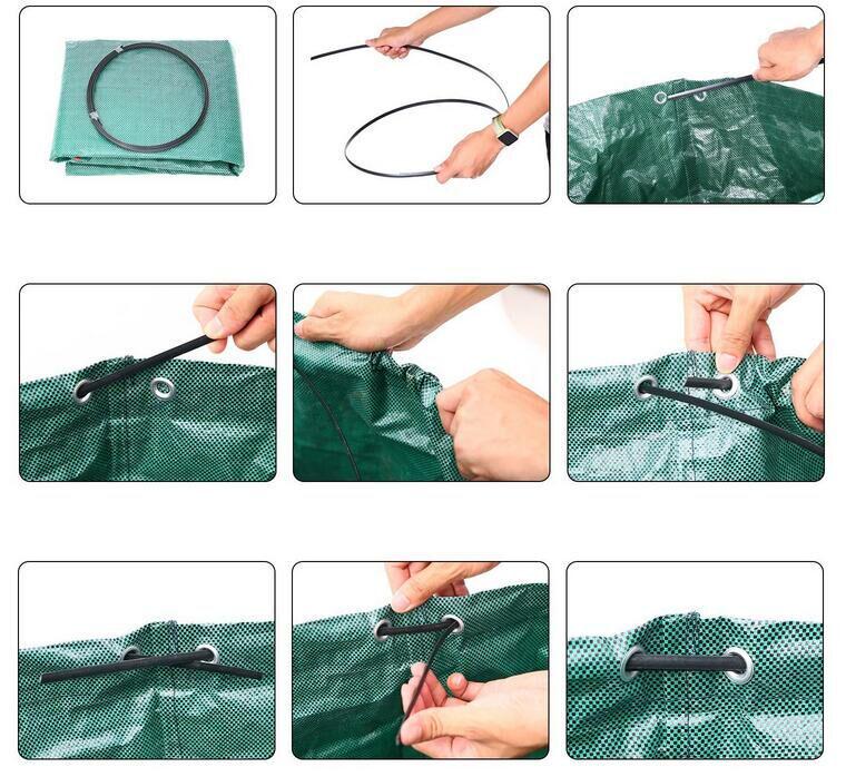 Green Garden Leaf Storage Bag with Lid - Agricultural and Forestry Use