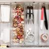 10 Pack 12 X 3 X 2 Inch Clear Drawer Organizer Trays Desk Drawer Divider Storage Bins Storage Box Set For Kitchen