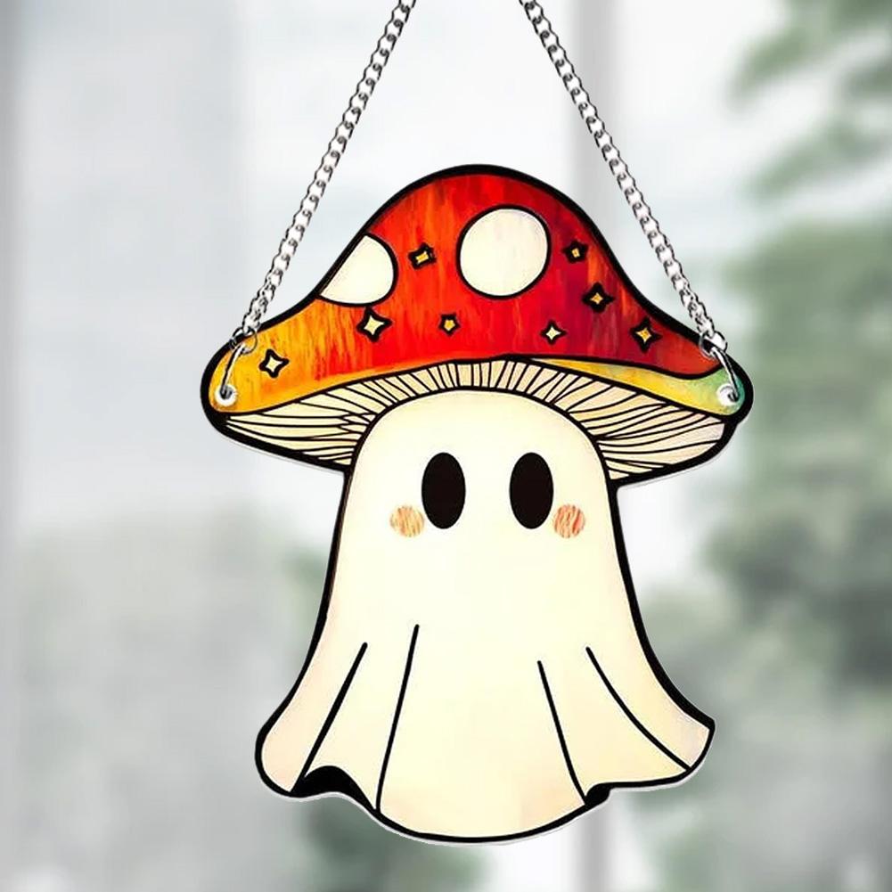 Ghost Sun Catcher Acrylic 2D Flat Halloween Tree Ornaments Cute Ghost Suncatcher for Window Decor Indoor Outdoor Holiday Crafts