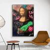 Reproduktionen Graffiti-Kunst Mona Lisa Leinwand Malerei Dollar Poster und Druck Wand Kunst Bild für Wohnzimmer Dekoration Cuadros