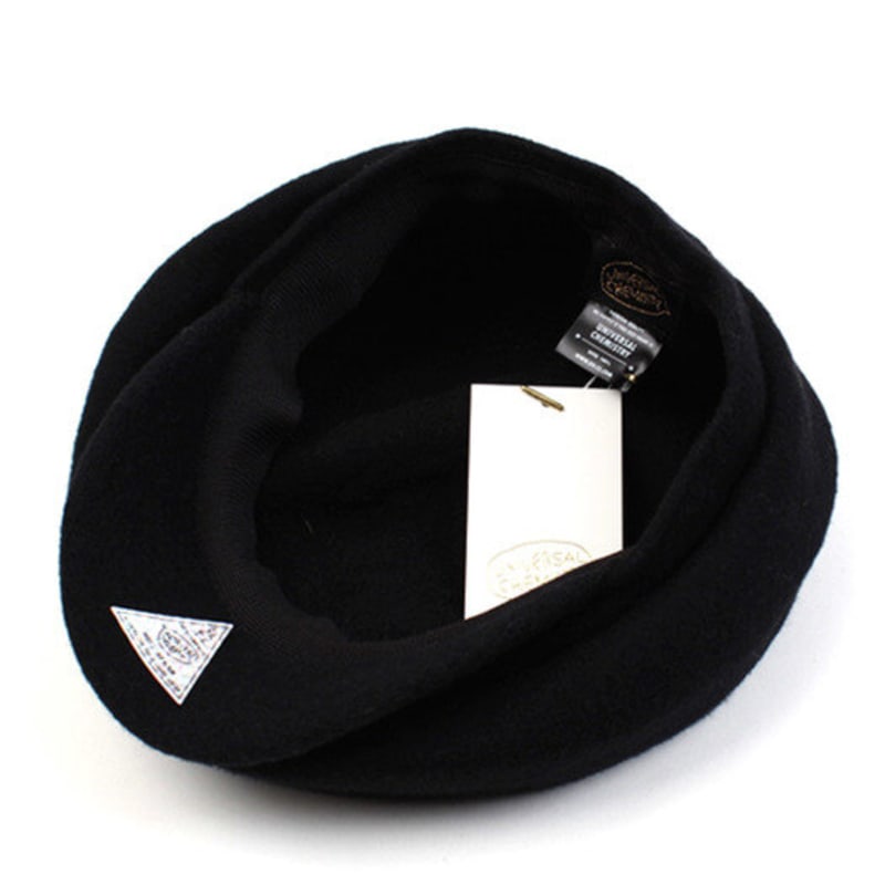 Universal Chemistry Deep Black Wool Newsboy Cap