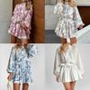 Spring New Arrivals Women's Wear Elegant Fashion Chinese Style Floral Tie-Belt Mini Dress