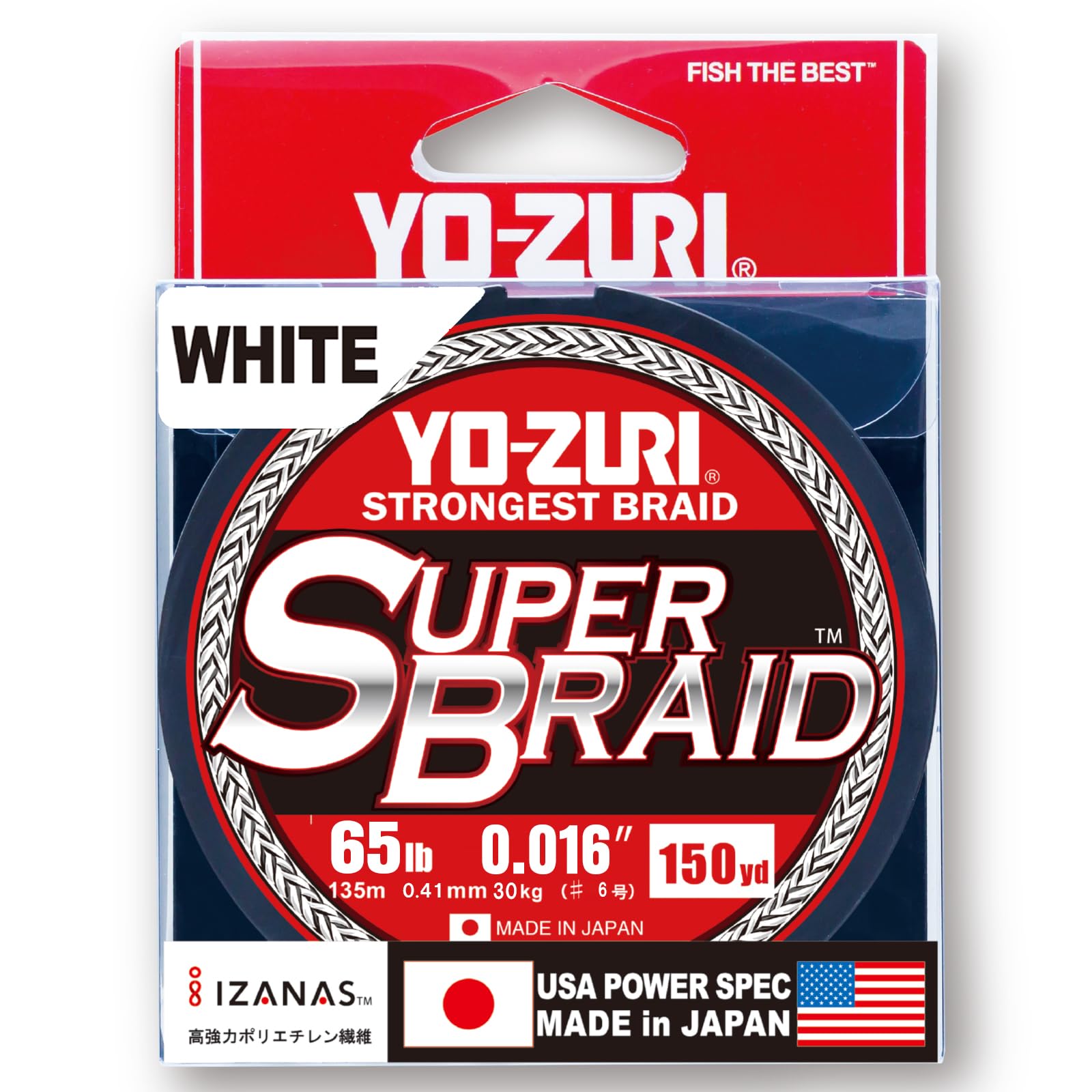 

PE Line Super Braid 150YDS 65Lbs White YO-ZURI Color белый