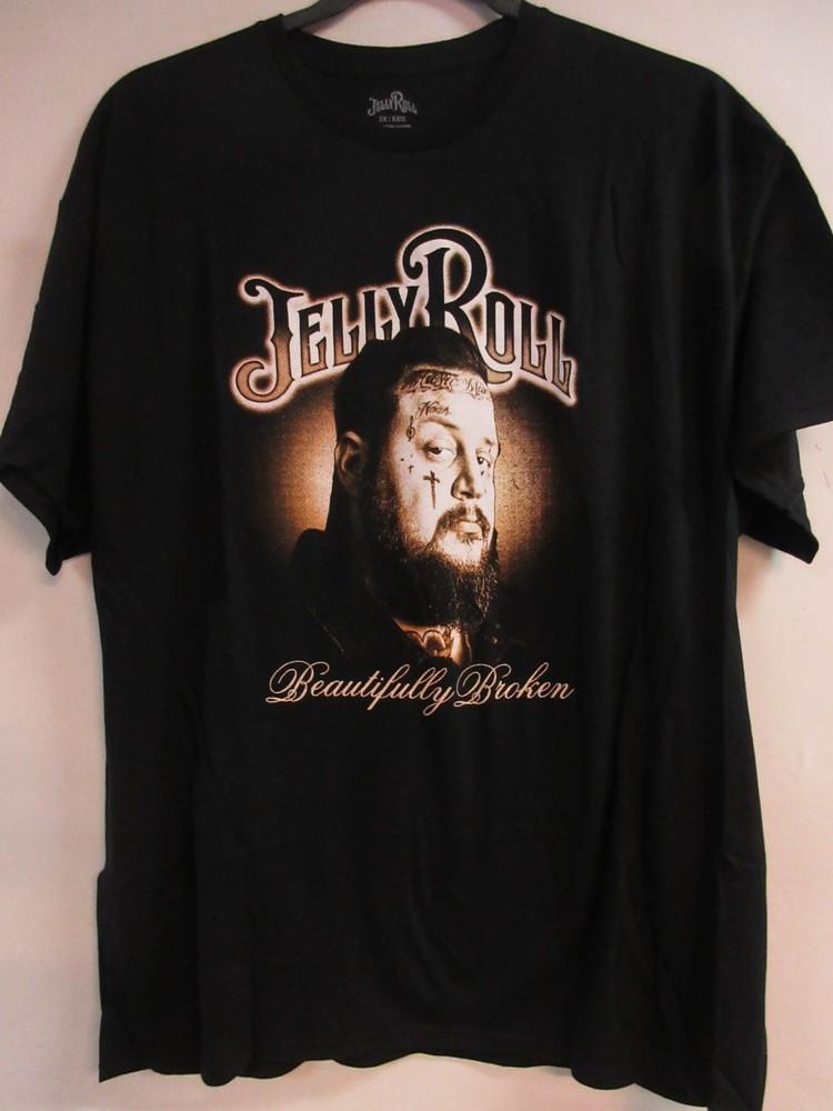 JELLY ROLL OFFICIAL BEAUTIFULLY BROKEN 2025 BAND CONCERT MUSIC 2XL / XXL Unisex T-Shirt