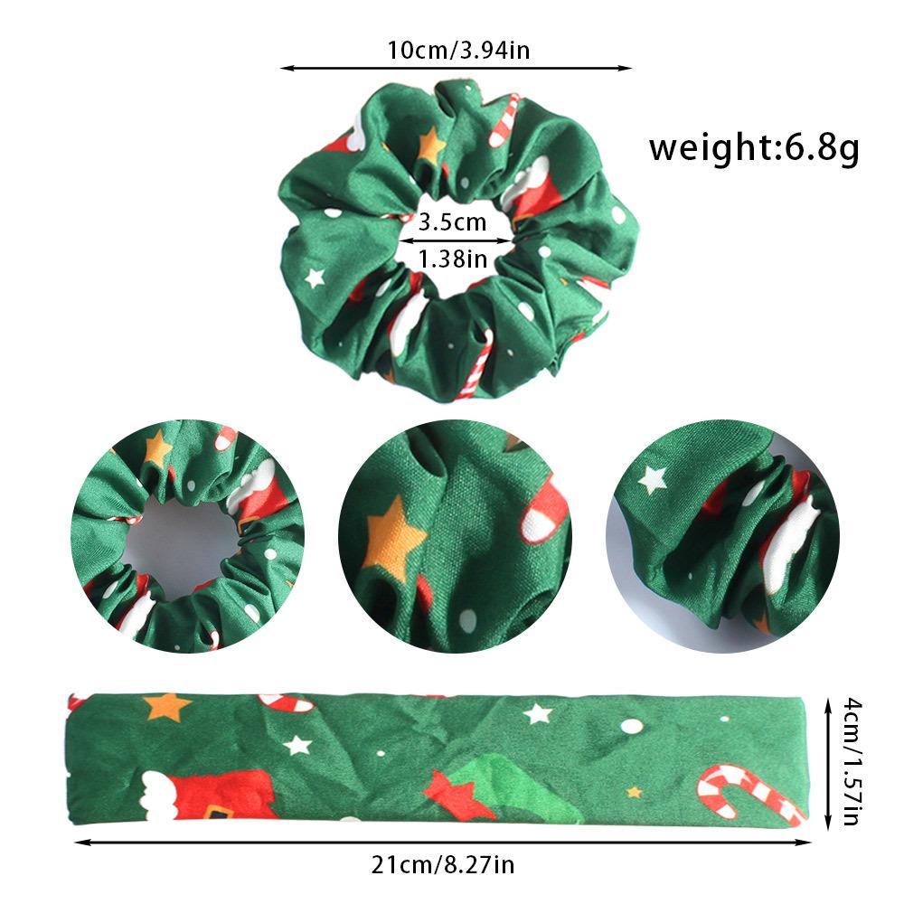 New Christmas Scrunchie Hair Tie Fabric Hair Tie for Women Elastic Band Hair Accessory