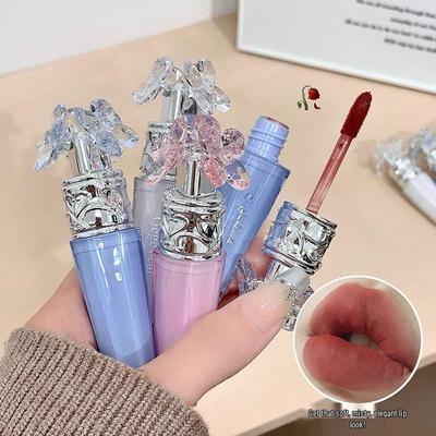 Ice Crystal Velvet Matte Lip Glaze – Non-Staining, Brightening Nude Lipstick