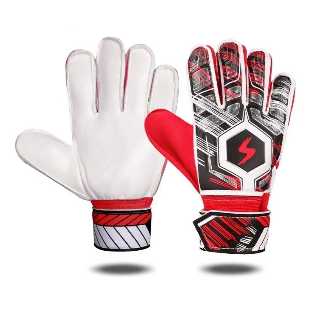 1 Pair Antiskid Kids Goalie Gloves Finger Protection Soccer Goalie Gloves  Play Football