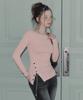 Teuwi Decol Asymmetrical Slit Boat Neck Long Sleeve T-Shirt