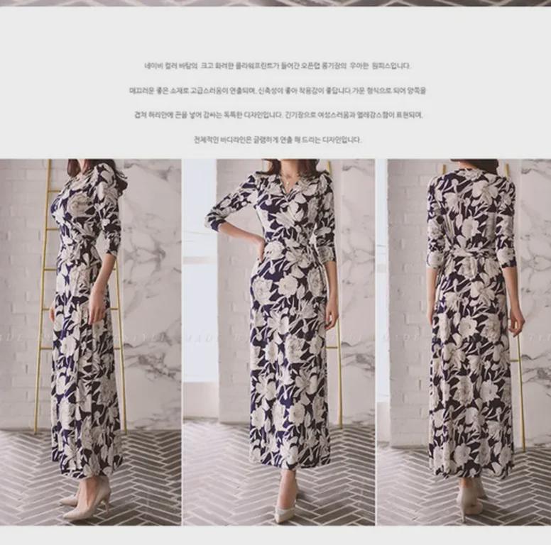 Sukienka kopertowa z szyfonu ze sznurowaniem i rozcięciem w talii - Elegancka długa spódnica