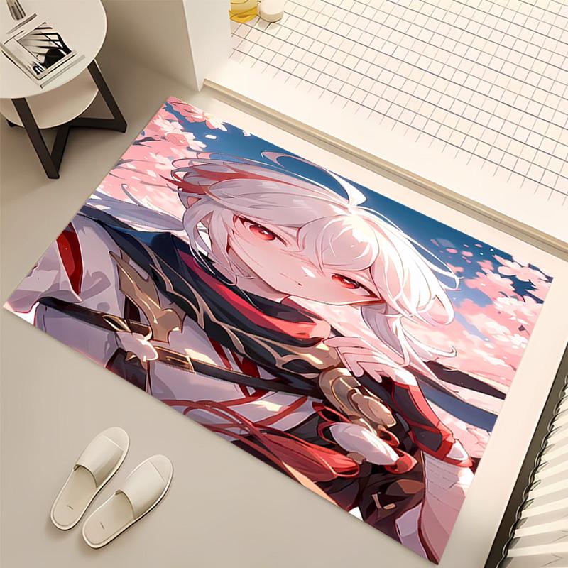1pc Genshin Impact characters6 Print Area Rug - Soft, Washable Non-Slip Indoor Mat, Living Room, Home Office Decorative Rug,Office Decorative
