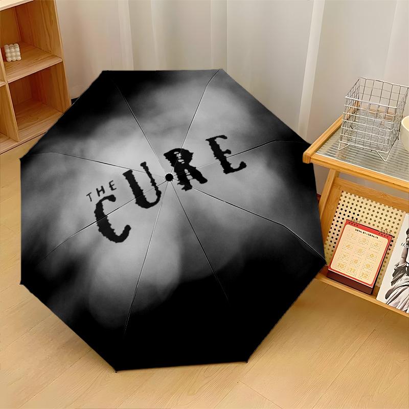 The Cure Print 8?Ribs Automatic Umbrella Wind Resistant Lightweight Folding Umbrella For Outdoor Travel